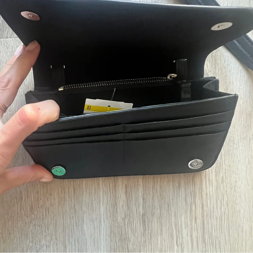 All Saints Black Leather Crossbody Bag - Picture 3 of 10